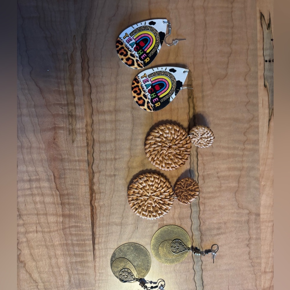 Colorful and Textured Earring Set